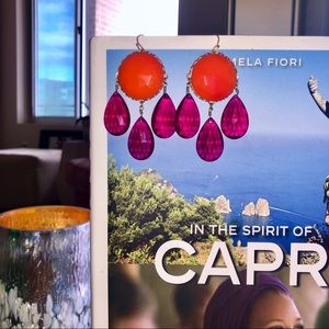 David Aubrey Orange/Pink Statement Earring